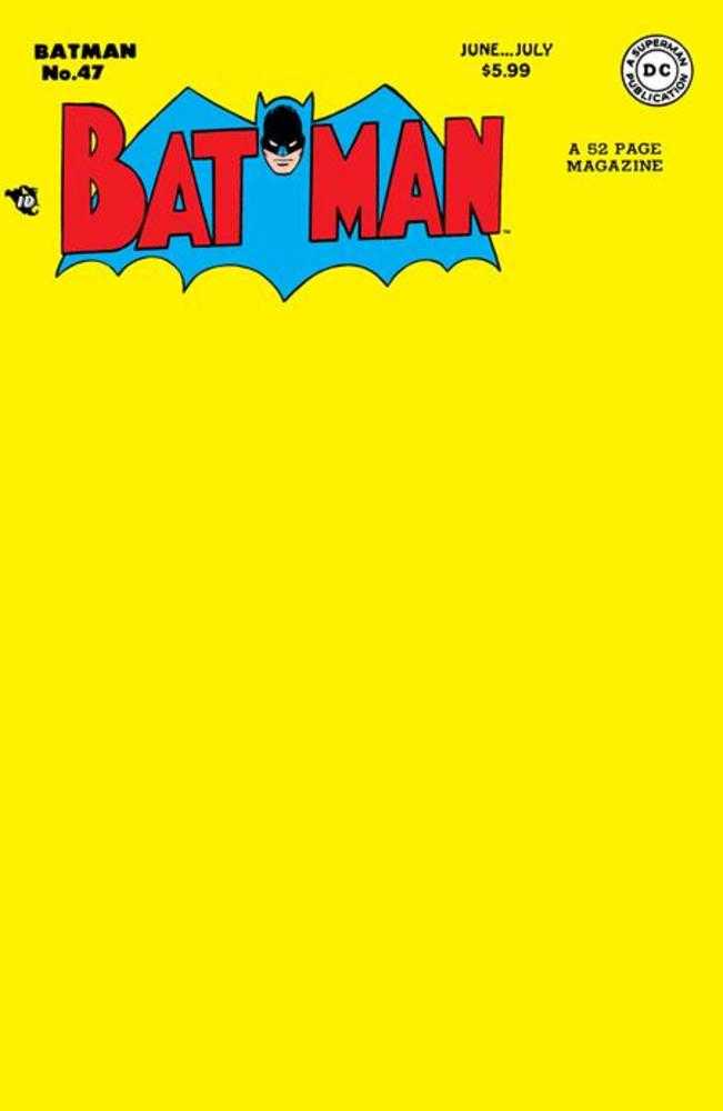 Batman #47 Facsimile Edition Cover C Blank Card Stock Variant