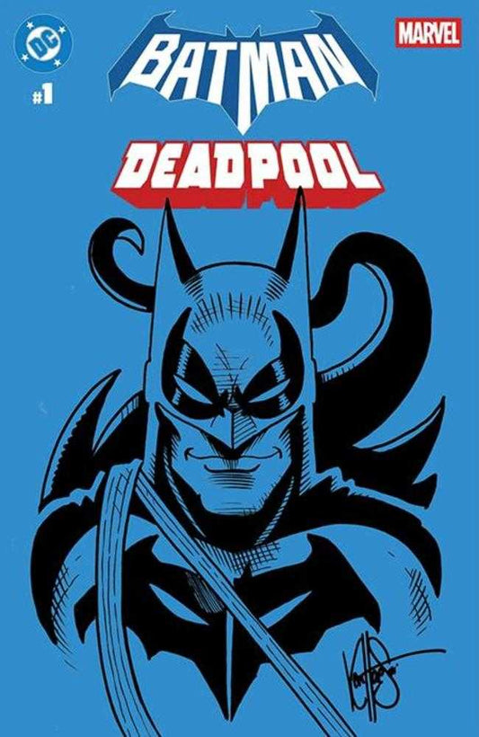 Df DC/Marvel Batman/Deadpool #1 Blank Variant Signed And Remarked By Ken Haeser With A Deadbat Sketch